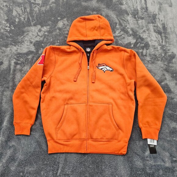 NFL Other - NFL Denver Broncos team apparel full zip hoody mens Large embordered spell out